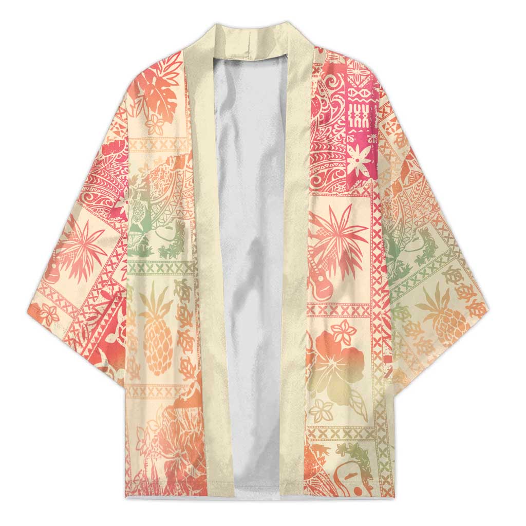 Hawaii Sweat Pink Ombre Kimono Aloha Tribal Pattern - Polynesian Pride