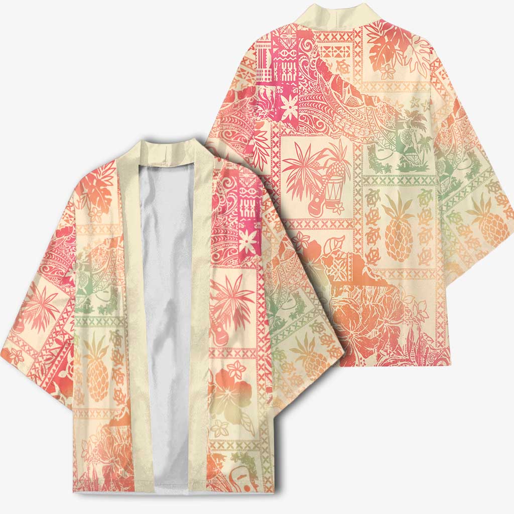Hawaii Sweat Pink Ombre Kimono Aloha Tribal Pattern - Polynesian Pride