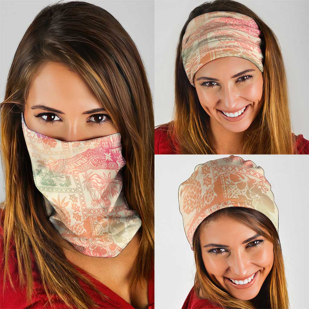Hawaii Sweat Pink Ombre Neck Gaiter Aloha Tribal Pattern - Polynesian Pride