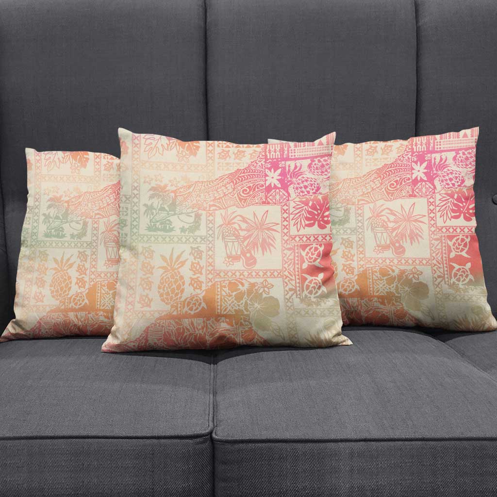 Hawaii Sweat Pink Ombre Pillow Cover Aloha Tribal Pattern - Polynesian Pride