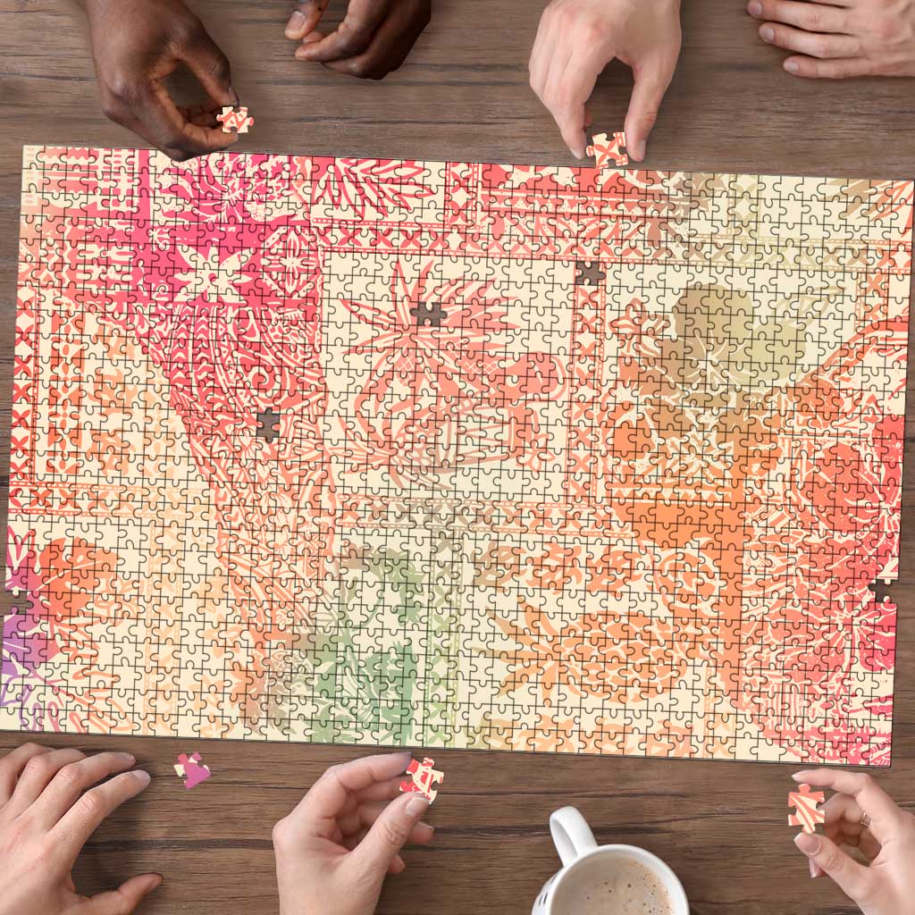 Hawaii Sweat Pink Ombre Puzzle Aloha Tribal Pattern - Polynesian Pride