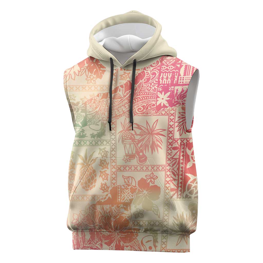 Hawaii Sweat Pink Ombre Sleeveless Hoodie Aloha Tribal Pattern - Polynesian Pride
