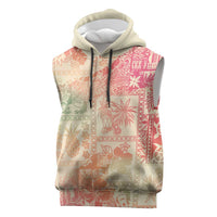 Hawaii Sweat Pink Ombre Sleeveless Hoodie Aloha Tribal Pattern - Polynesian Pride