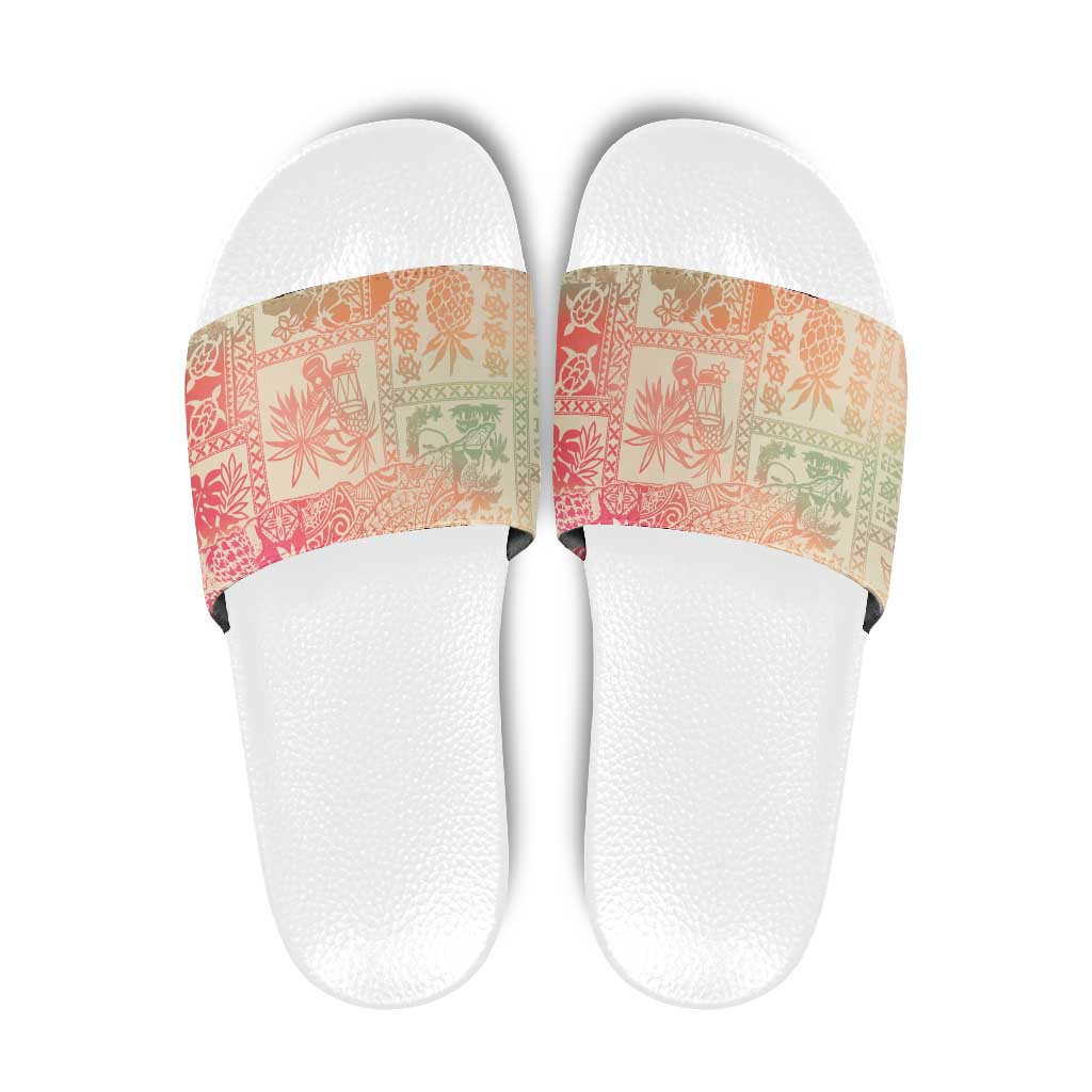 Hawaii Sweat Pink Ombre Slide Sandals Aloha Tribal Pattern - Polynesian Pride