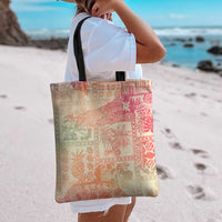Hawaii Sweat Pink Ombre Tote Bag Aloha Tribal Pattern - Polynesian Pride