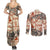 Aloha Hawaii Christmas Couples Matching Summer Maxi Dress and Long Sleeve Button Shirt Mele Kalikimaka Tapa Tribal Retro Style LT9 - Polynesian Pride
