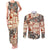 Aloha Hawaii Christmas Couples Matching Tank Maxi Dress and Long Sleeve Button Shirt Mele Kalikimaka Tapa Tribal Retro Style LT9 Beige - Polynesian Pride