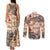 Aloha Hawaii Christmas Couples Matching Tank Maxi Dress and Long Sleeve Button Shirt Mele Kalikimaka Tapa Tribal Retro Style LT9 - Polynesian Pride