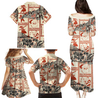 Aloha Hawaii Christmas Family Matching Puletasi Dress and Hawaiian Shirt Mele Kalikimaka Tapa Tribal Retro Style LT9 - Polynesian Pride