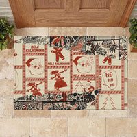 Aloha Hawaii Christmas Rubber Doormat Mele Kalikimaka Tapa Tribal Retro Style LT9 - Polynesian Pride