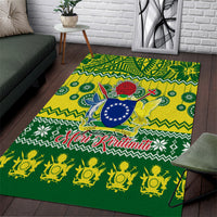 Cook Islands Christmas Area Rug Santa Beach Meri Kiritimiti LT9 Green - Polynesian Pride