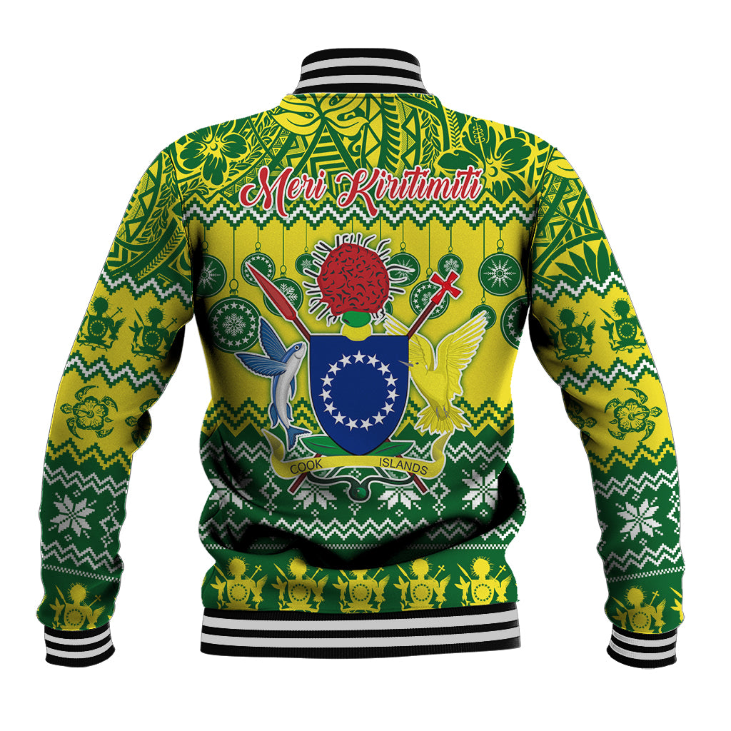 Cook Islands Christmas Baseball Jacket Santa Beach Meri Kiritimiti LT9 - Polynesian Pride