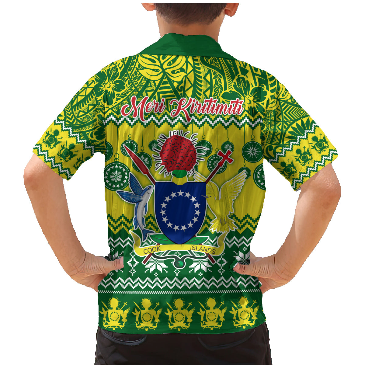 Cook Islands Christmas Family Matching Mermaid Dress and Hawaiian Shirt Santa Beach Meri Kiritimiti LT9 - Polynesian Pride