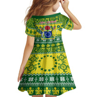 Cook Islands Christmas Family Matching Puletasi Dress and Hawaiian Shirt Santa Beach Meri Kiritimiti LT9 - Polynesian Pride