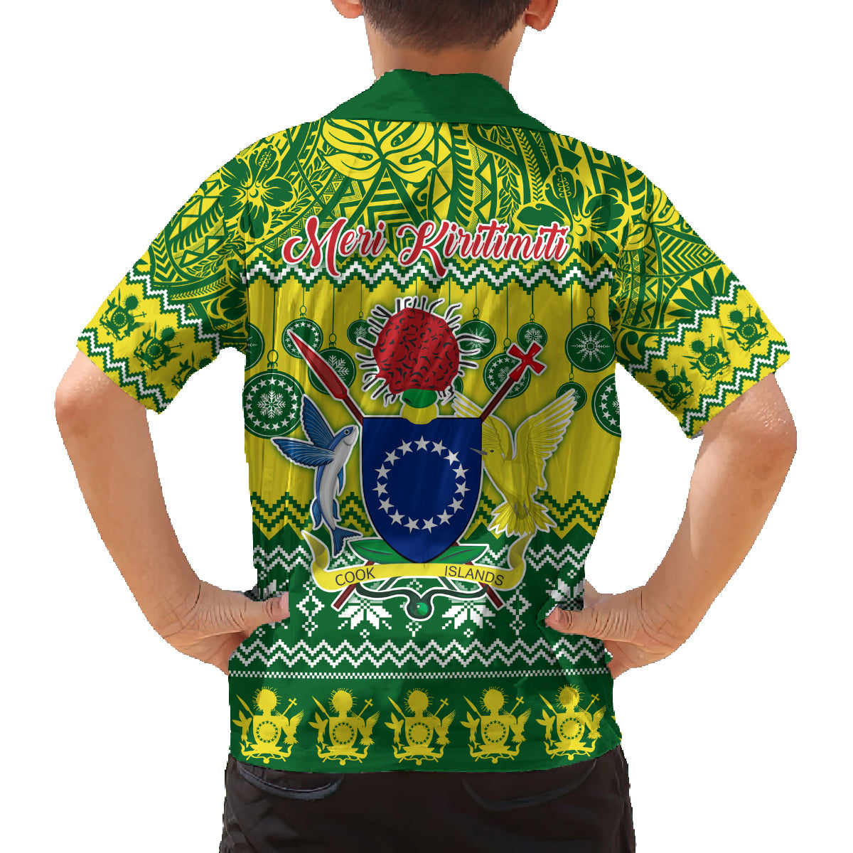 Cook Islands Christmas Family Matching Tank Maxi Dress and Hawaiian Shirt Santa Beach Meri Kiritimiti LT9 - Polynesian Pride