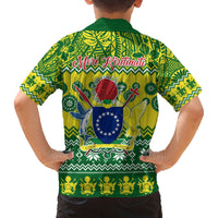 Cook Islands Christmas Family Matching Tank Maxi Dress and Hawaiian Shirt Santa Beach Meri Kiritimiti LT9 - Polynesian Pride