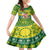 Cook Islands Christmas Family Matching Tank Maxi Dress and Hawaiian Shirt Santa Beach Meri Kiritimiti LT9 Daughter's Dress Green - Polynesian Pride