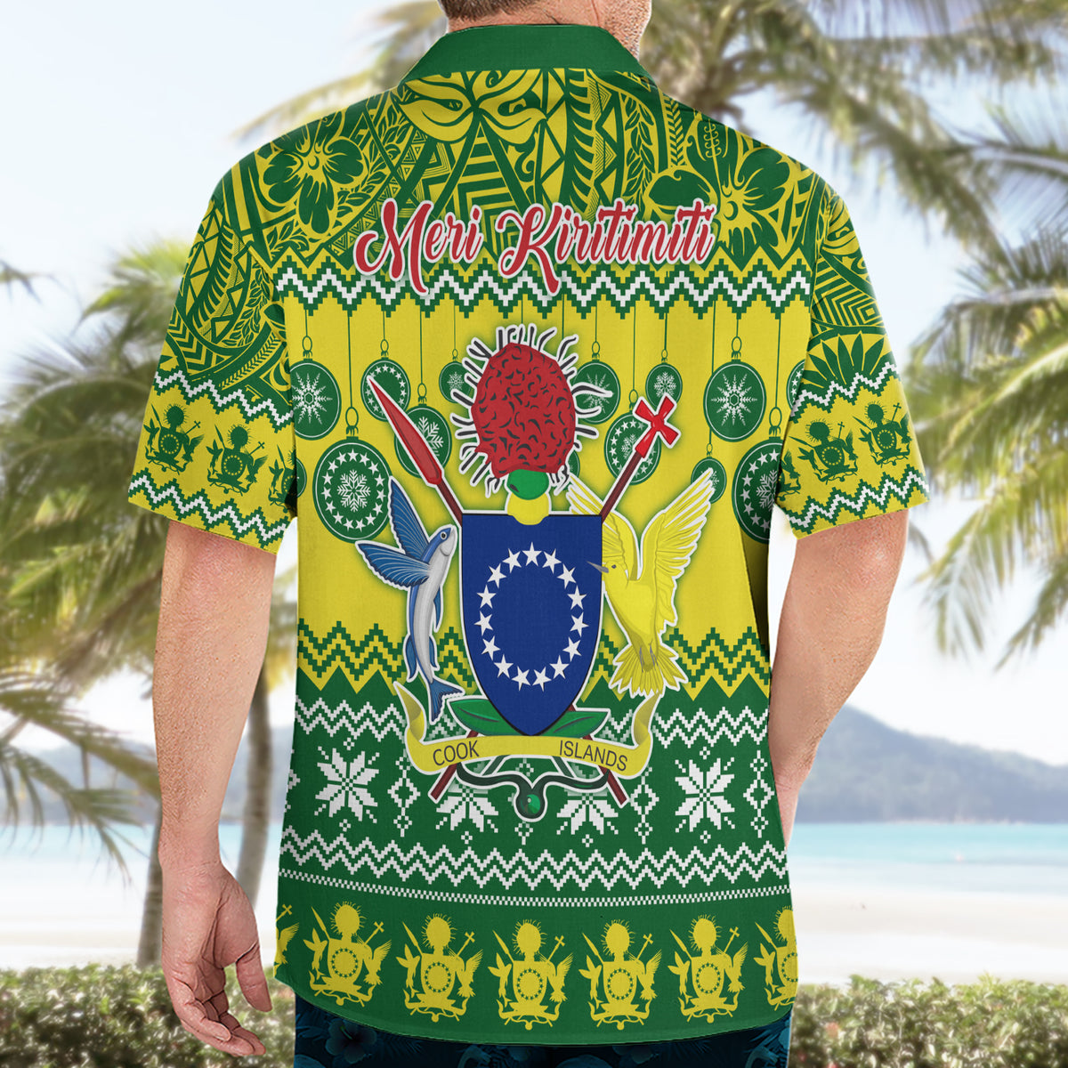 Cook Islands Christmas Hawaiian Shirt Santa Beach Meri Kiritimiti LT9 - Polynesian Pride