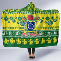 Cook Islands Christmas Hooded Blanket Santa Beach Meri Kiritimiti LT9 - Polynesian Pride
