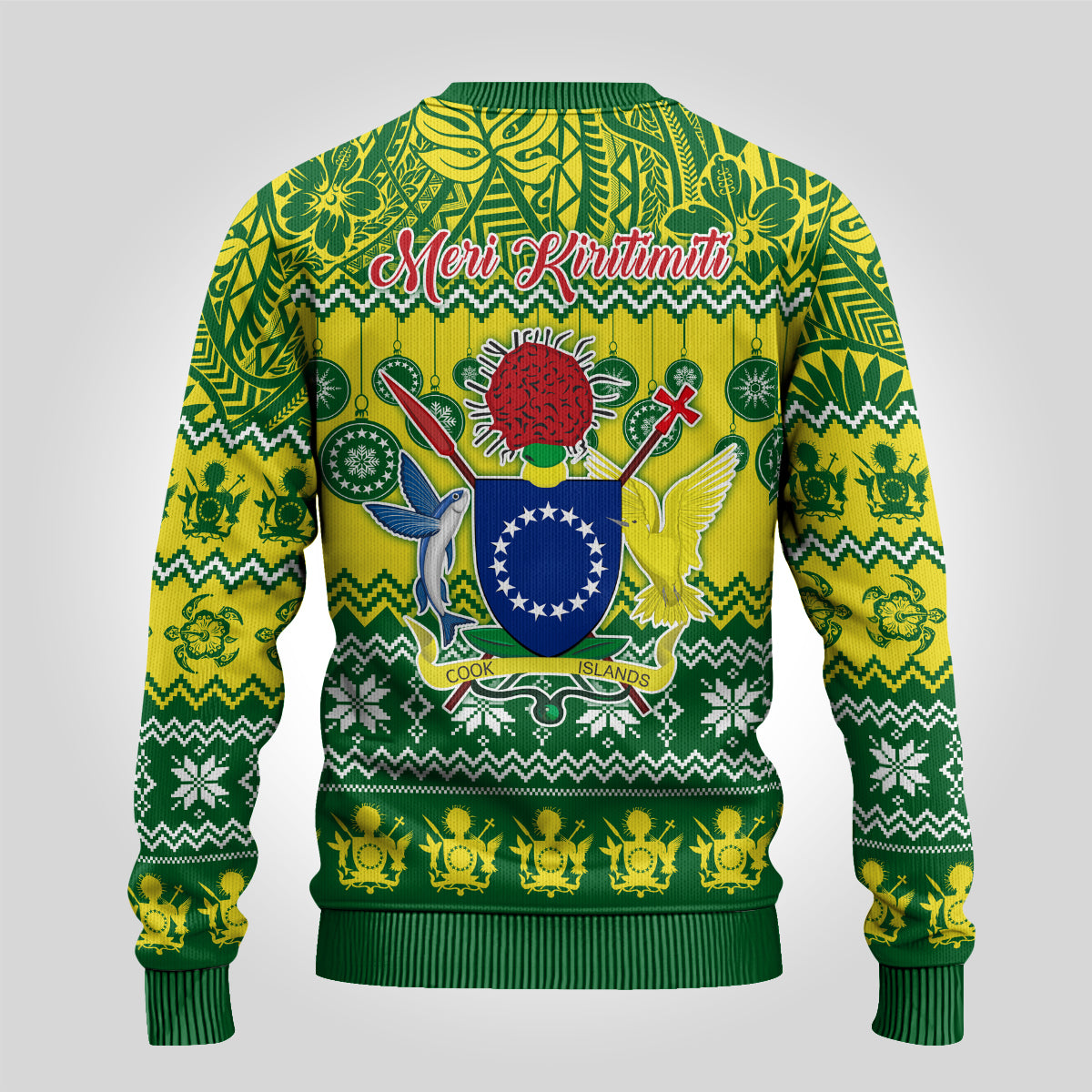 Cook Islands Christmas Ugly Christmas Sweater Santa Beach Meri Kiritimiti LT9 - Polynesian Pride