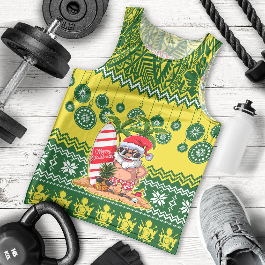 Cook Islands Christmas Men Tank Top Santa Beach Meri Kiritimiti LT9 - Polynesian Pride