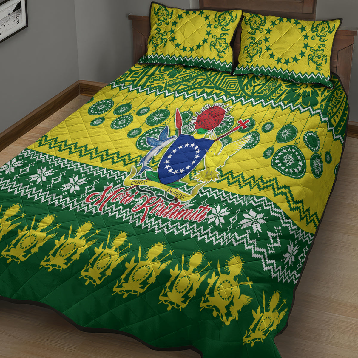 Cook Islands Christmas Quilt Bed Set Santa Beach Meri Kiritimiti LT9 - Polynesian Pride