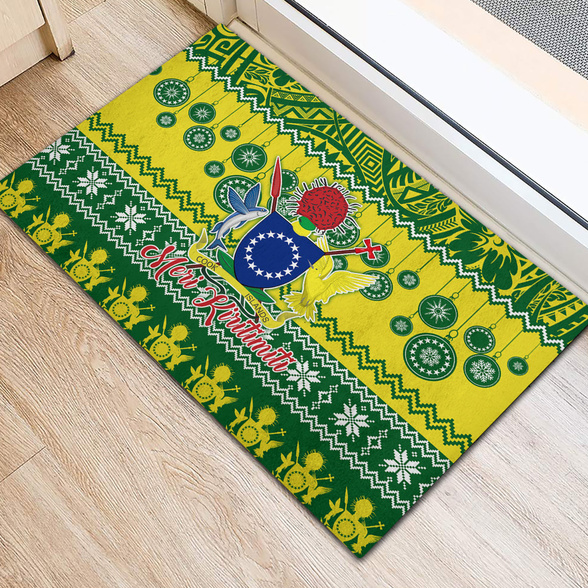 Cook Islands Christmas Rubber Doormat Santa Beach Meri Kiritimiti LT9 - Polynesian Pride