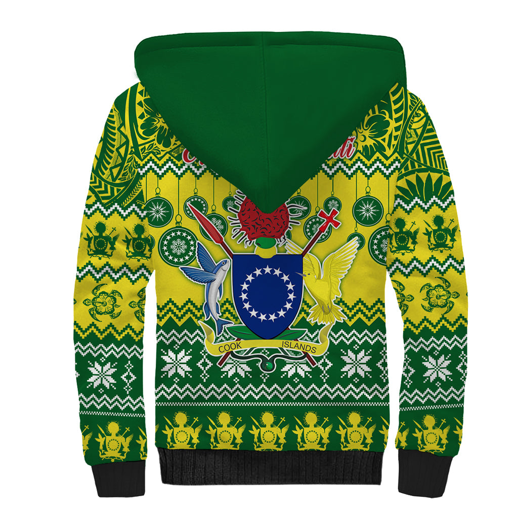 Cook Islands Christmas Sherpa Hoodie Santa Beach Meri Kiritimiti LT9 - Polynesian Pride