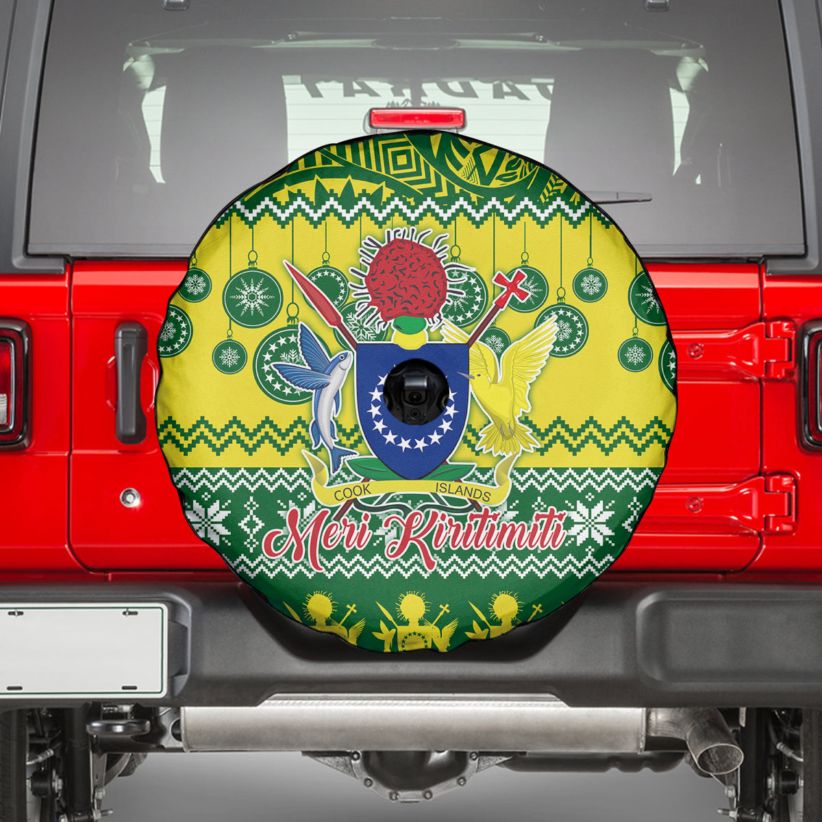 Cook Islands Christmas Spare Tire Cover Santa Beach Meri Kiritimiti LT9 - Polynesian Pride