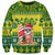Cook Islands Christmas Sweatshirt Santa Beach Meri Kiritimiti LT9 Unisex Green - Polynesian Pride