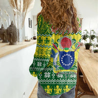 Cook Islands Christmas Women Casual Shirt Santa Beach Meri Kiritimiti LT9 - Polynesian Pride