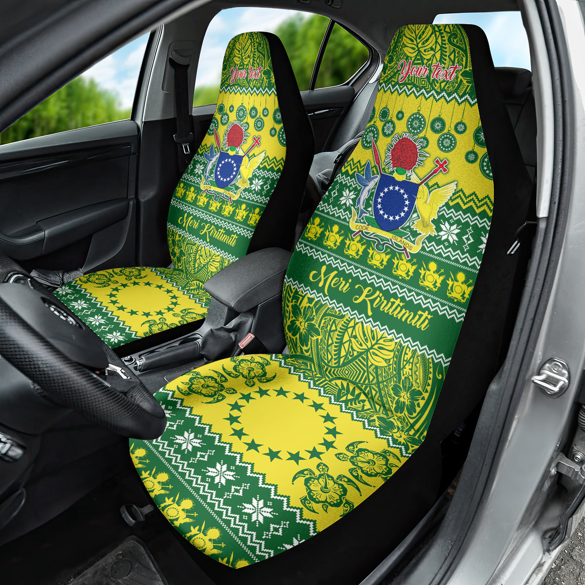 Personalised Cook Islands Christmas Car Seat Cover Santa Beach Meri Kiritimiti LT9 - Polynesian Pride