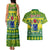 Personalised Cook Islands Christmas Couples Matching Tank Maxi Dress and Hawaiian Shirt Santa Beach Meri Kiritimiti LT9 - Polynesian Pride