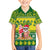 Personalised Cook Islands Christmas Family Matching Tank Maxi Dress and Hawaiian Shirt Santa Beach Meri Kiritimiti LT9 Son's Shirt Green - Polynesian Pride