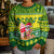 Personalised Cook Islands Christmas Kid Ugly Christmas Sweater Santa Beach Meri Kiritimiti LT9 - Polynesian Pride