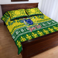 Personalised Cook Islands Christmas Quilt Bed Set Santa Beach Meri Kiritimiti LT9 - Polynesian Pride