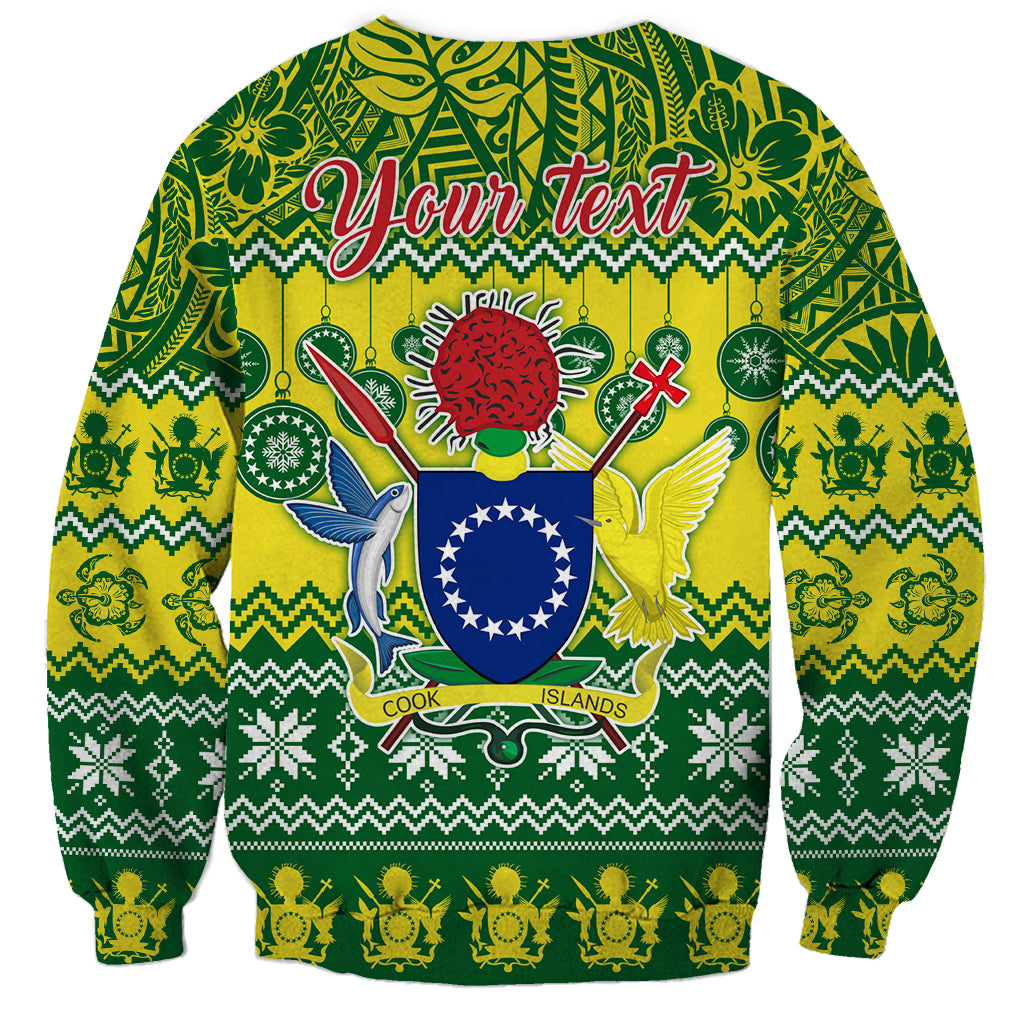 Personalised Cook Islands Christmas Sweatshirt Santa Beach Meri Kiritimiti LT9 - Polynesian Pride