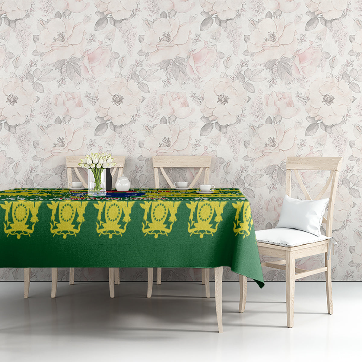 Personalised Cook Islands Christmas Tablecloth Santa Beach Meri Kiritimiti LT9 - Polynesian Pride