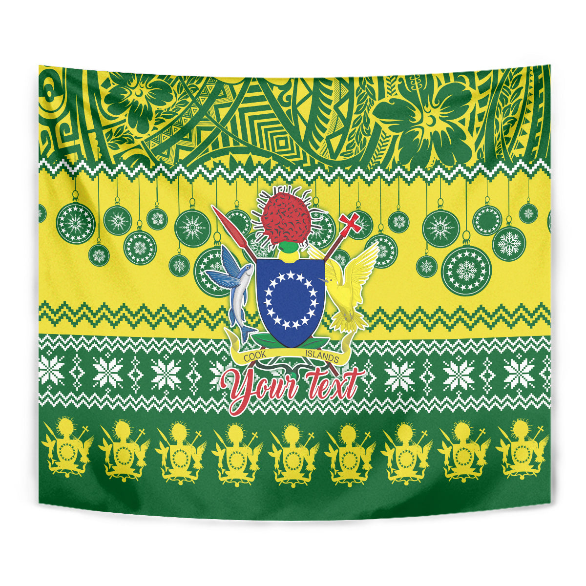 Personalised Cook Islands Christmas Tapestry Santa Beach Meri Kiritimiti LT9 - Polynesian Pride