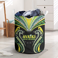 Rugby Cook Islands Avaiki Laundry Basket Black Kuki Airani Tribal Maori Inspired - Polynesian Pride