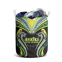 Rugby Cook Islands Avaiki Laundry Basket Black Kuki Airani Tribal Maori Inspired - Polynesian Pride