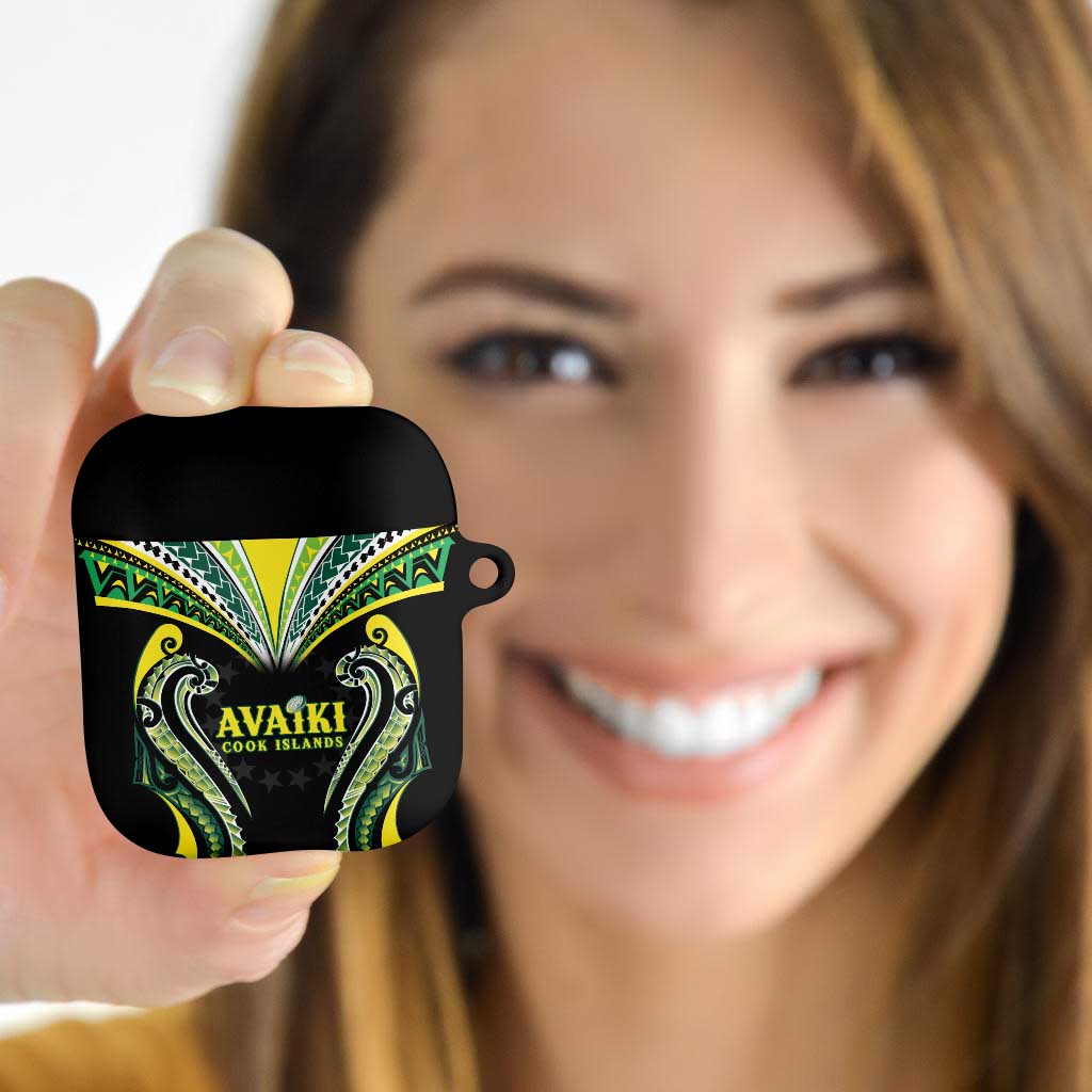 Rugby Cook Islands Avaiki AirPods Case Black Kuki Airani Tribal Maori Inspired - Polynesian Pride