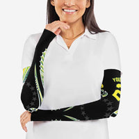 Custom Rugby Cook Islands Avaiki Arm Sleeves Black Kuki Airani Tribal Maori Inspired - Polynesian Pride