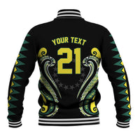 Custom Rugby Cook Islands Avaiki Baseball Jacket Black Kuki Airani Tribal Maori Inspired - Polynesian Pride