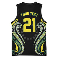 Custom Rugby Cook Islands Avaiki Basketball Jersey Black Kuki Airani Tribal Maori Inspired - Polynesian Pride