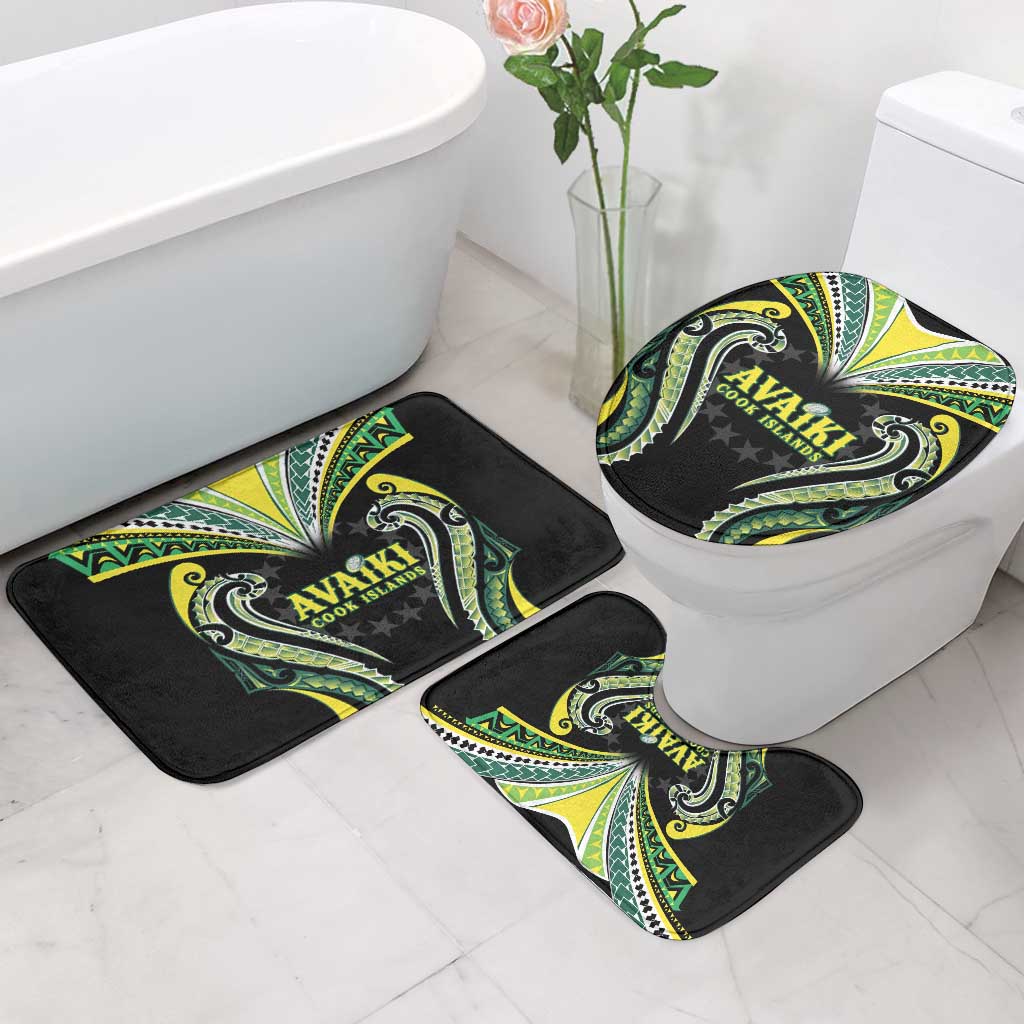Rugby Cook Islands Avaiki Bathroom Set Black Kuki Airani Tribal Maori Inspired - Polynesian Pride