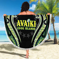 Rugby Cook Islands Avaiki Beach Blanket Black Kuki Airani Tribal Maori Inspired - Polynesian Pride