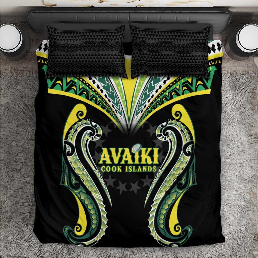 Rugby Cook Islands Avaiki Bedding Set Black Kuki Airani Tribal Maori Inspired - Polynesian Pride