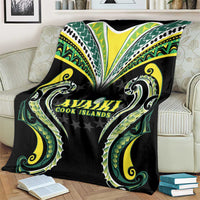 Rugby Cook Islands Avaiki Blanket Black Kuki Airani Tribal Maori Inspired - Polynesian Pride