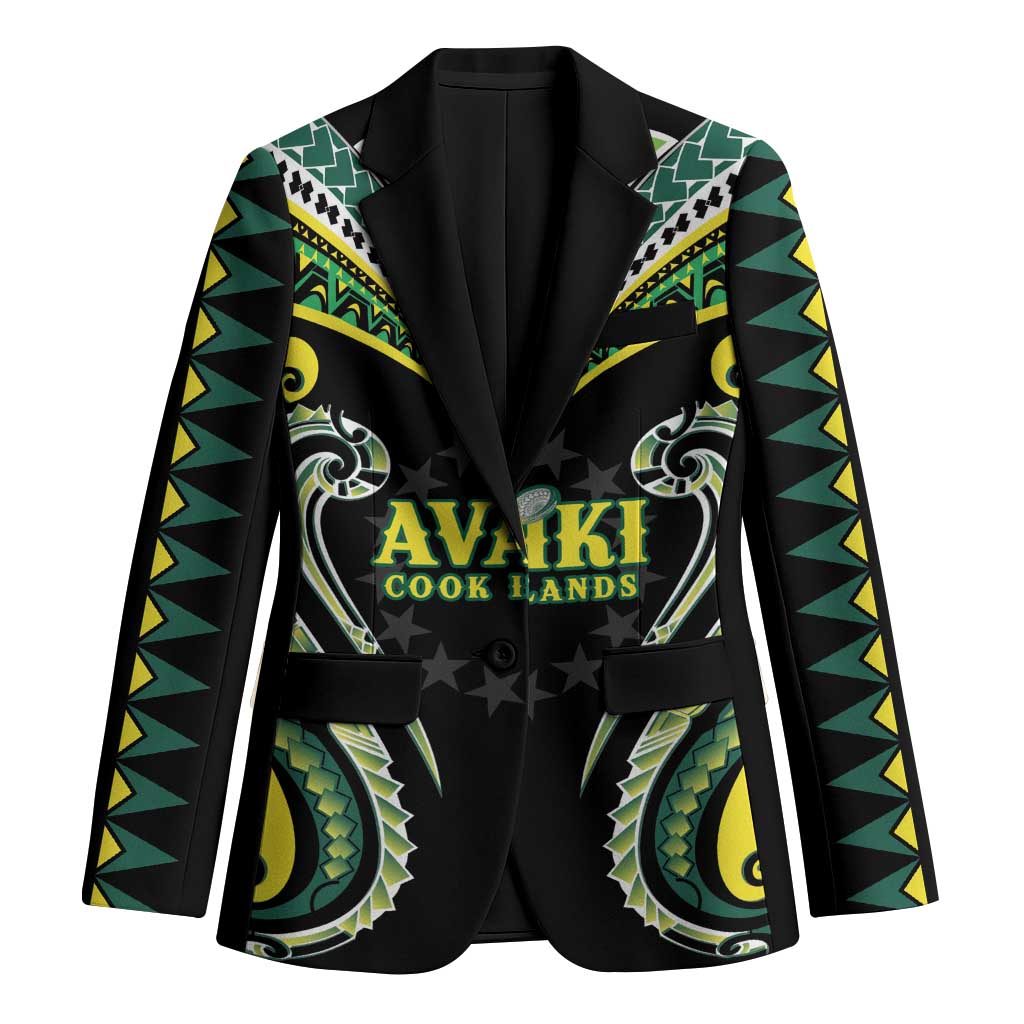 Custom Rugby Cook Islands Avaiki Blazer Black Kuki Airani Tribal Maori Inspired - Polynesian Pride